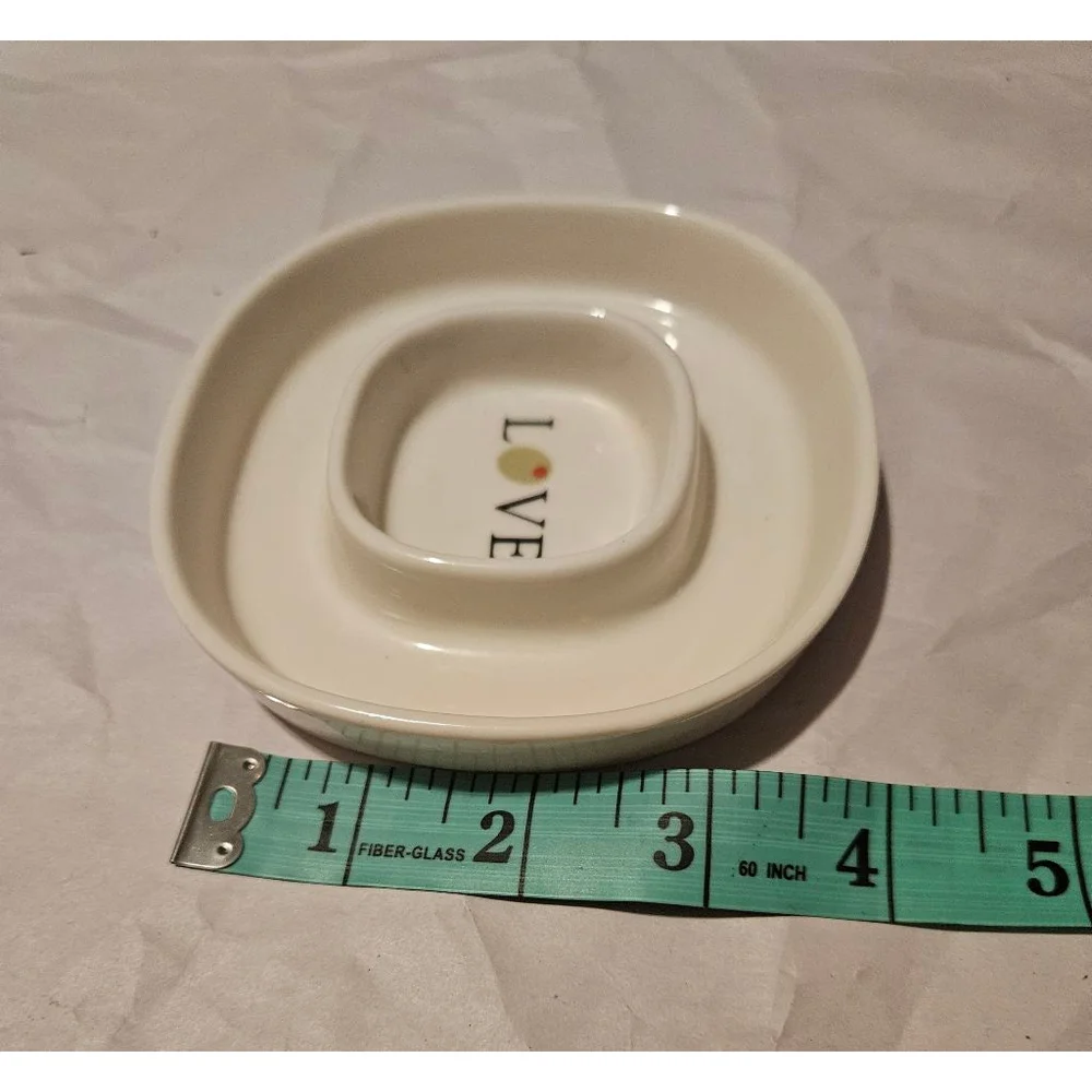 Olive Dish with Spreader - White and Green